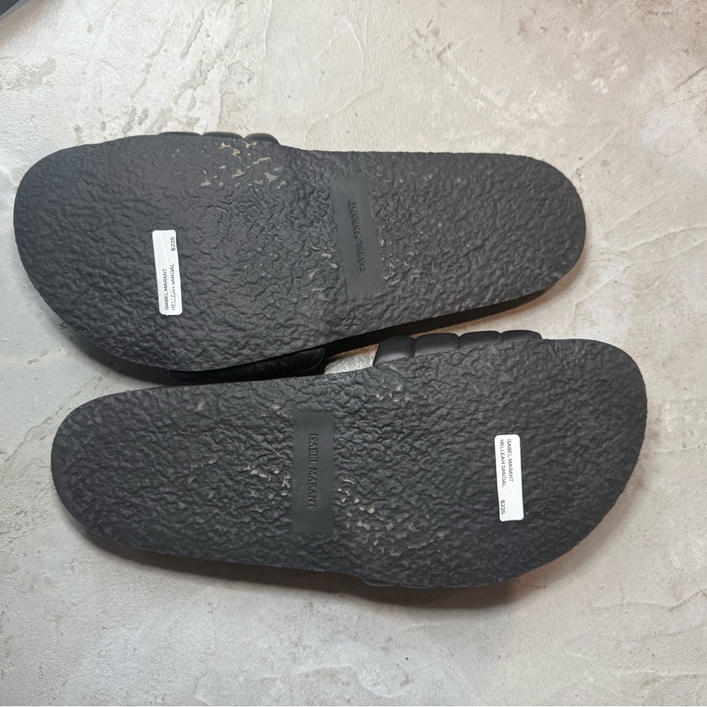Isabel Marant Black Padded Triple-Band Slide Sandals - Picture 2 of 2